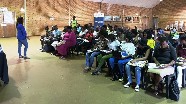 Facilitator Dr. Genevieve James with participants of the workshop Enhancing your Employability